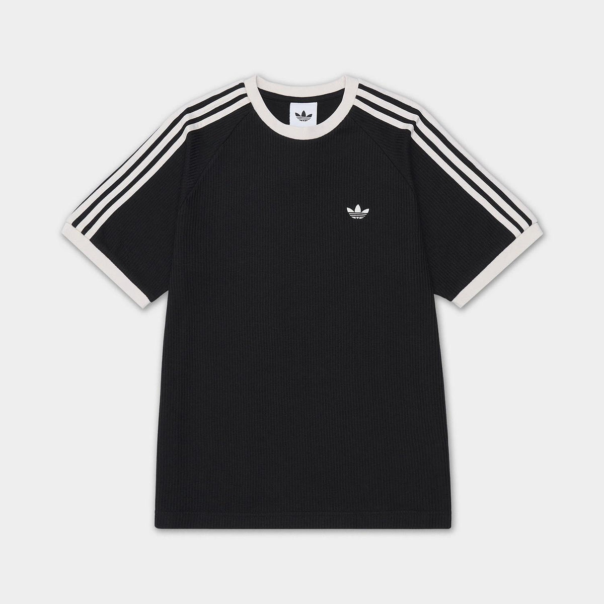 Adidas Waffle 3-Stripes Short Sleeve T-Shirt Black Unisex KW7444
