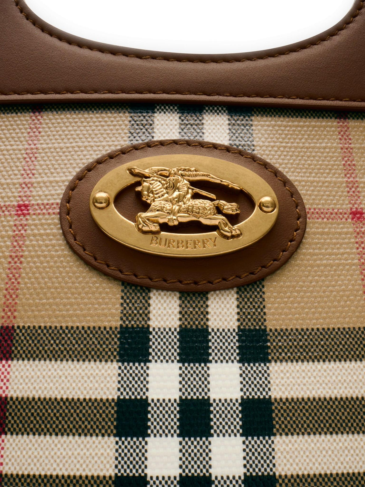 BURBERRY Beige Canvas Leather Tote Bag