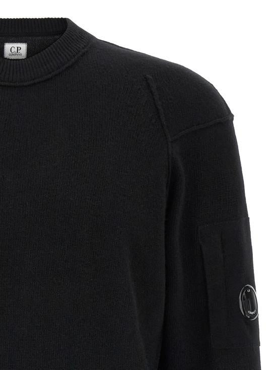 CP Company Lambswool GRS Crewneck Lens Sweater Black RFCMKN707A110149A999