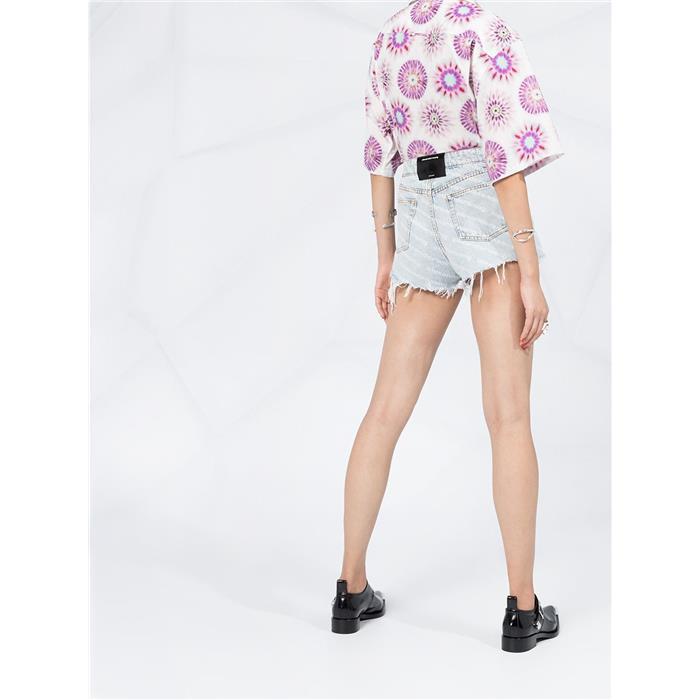 ALEXANDER WANG All Over Logo Denim Short Pants 4DC2204781270