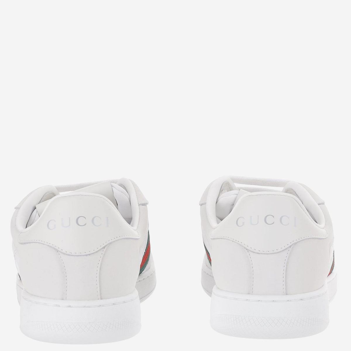 GUCCI White Leather Low-Top Sneakers