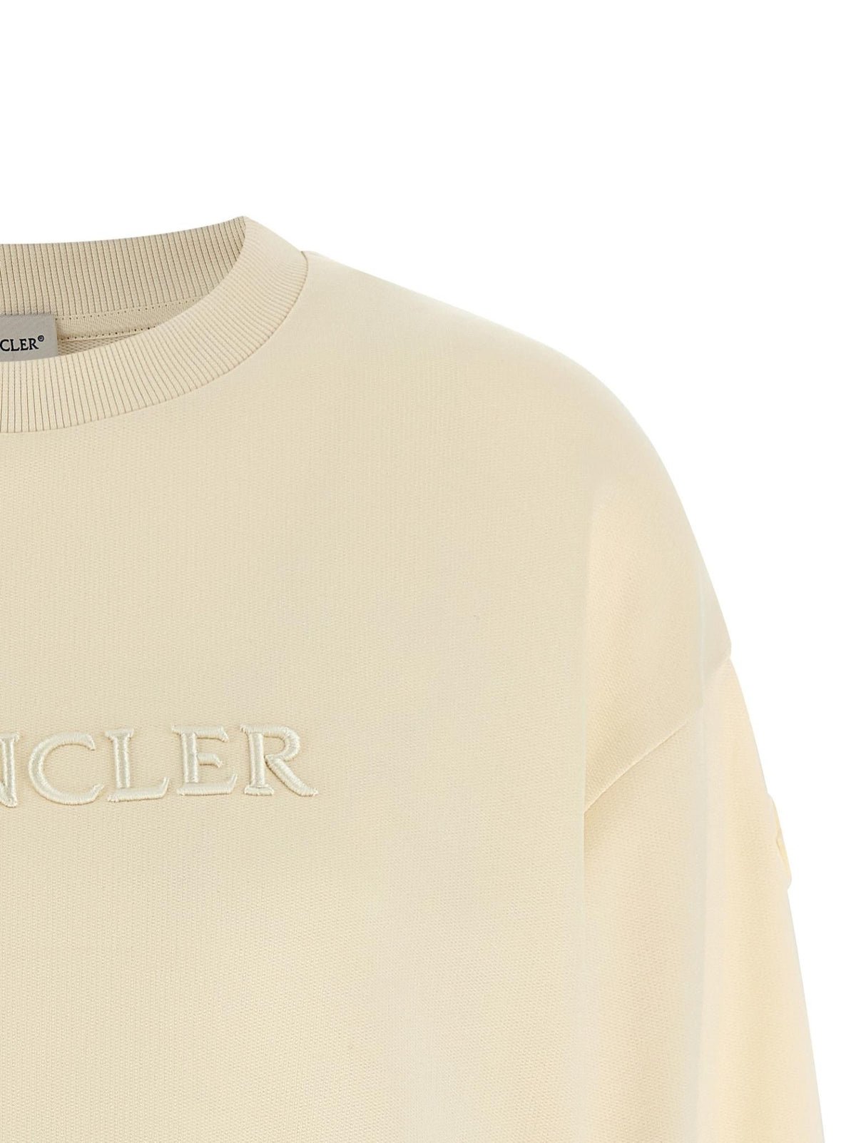 Moncler White Cotton Logo Sweatshirt