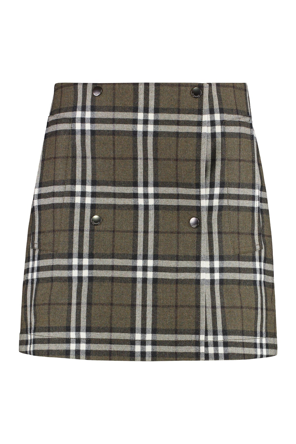 BURBERRY Mini Wool Blend Check Plaid Short Skirt