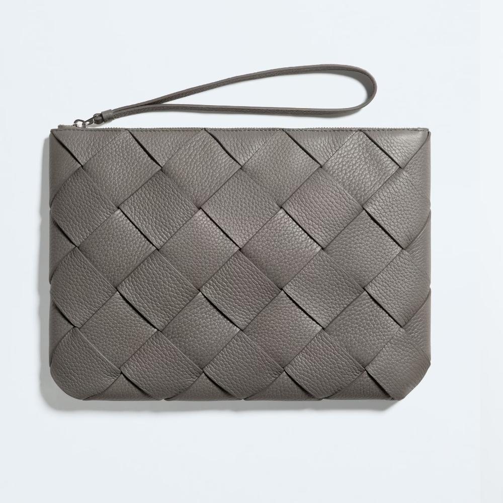 Bottega Veneta Large Diago Pouch Basalt Unisex Leather Clutch