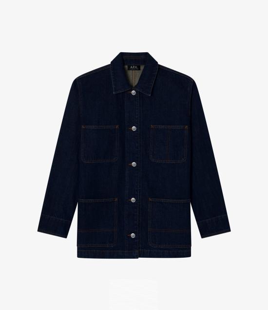 A.P.C. 26FW Jacket for Women COHQZ F32061 IAL WASHED INDIGO DOM