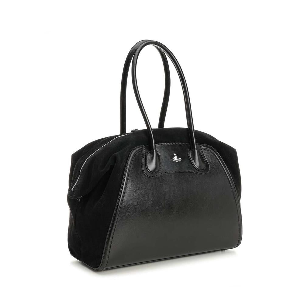 Vivienne Westwood Shirley Holdall Shoulder Bag Black Leather