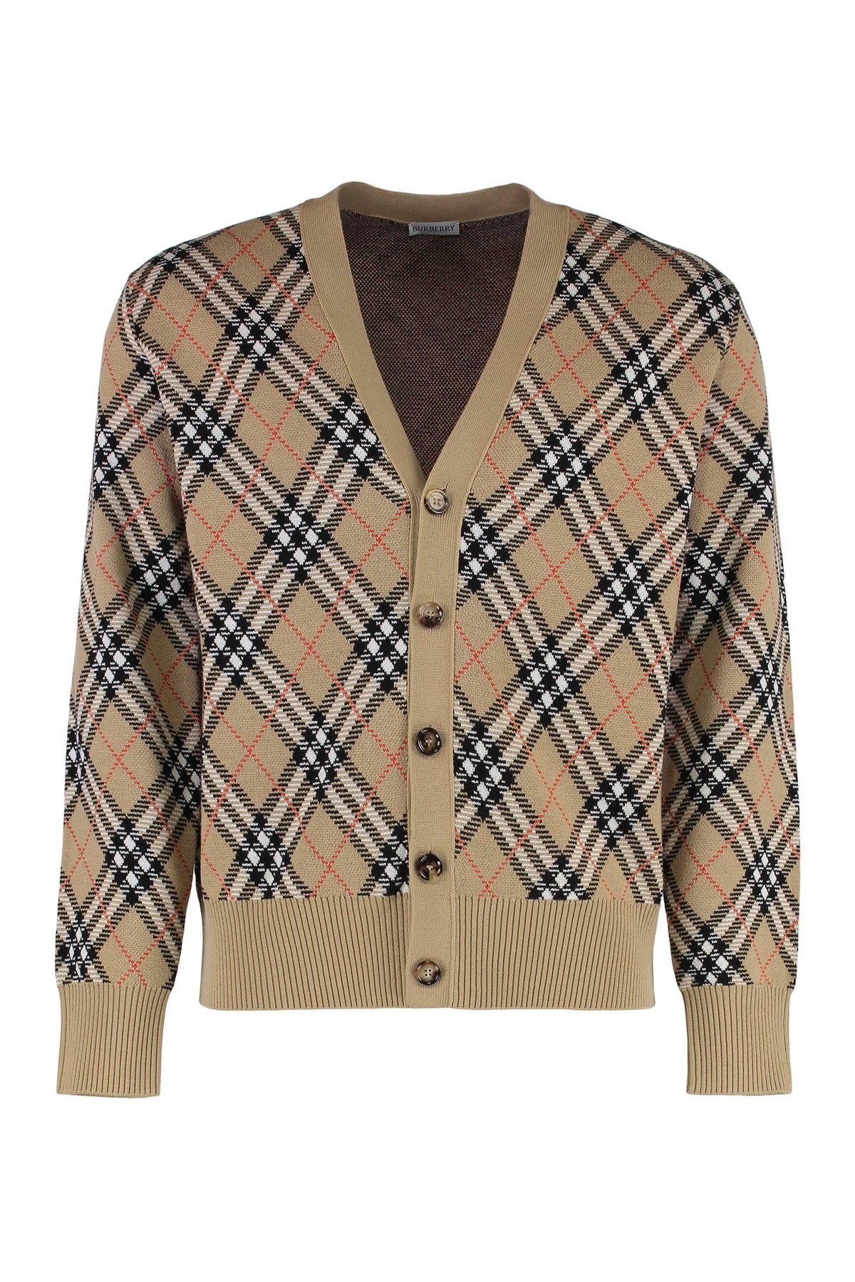 BURBERRY Men’s Wool Knit Cardigan Gray