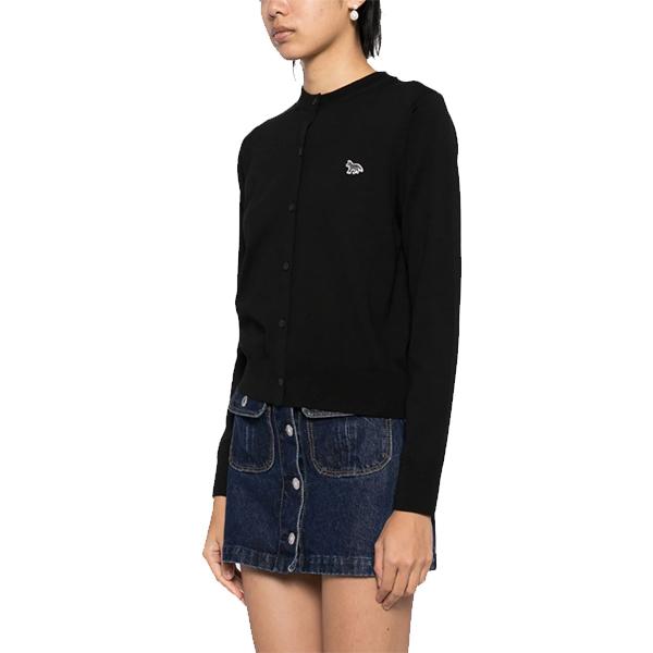 Maison Kitsune Baby Fox Patch Regular Cardigan Black MW00507KT1036 P199