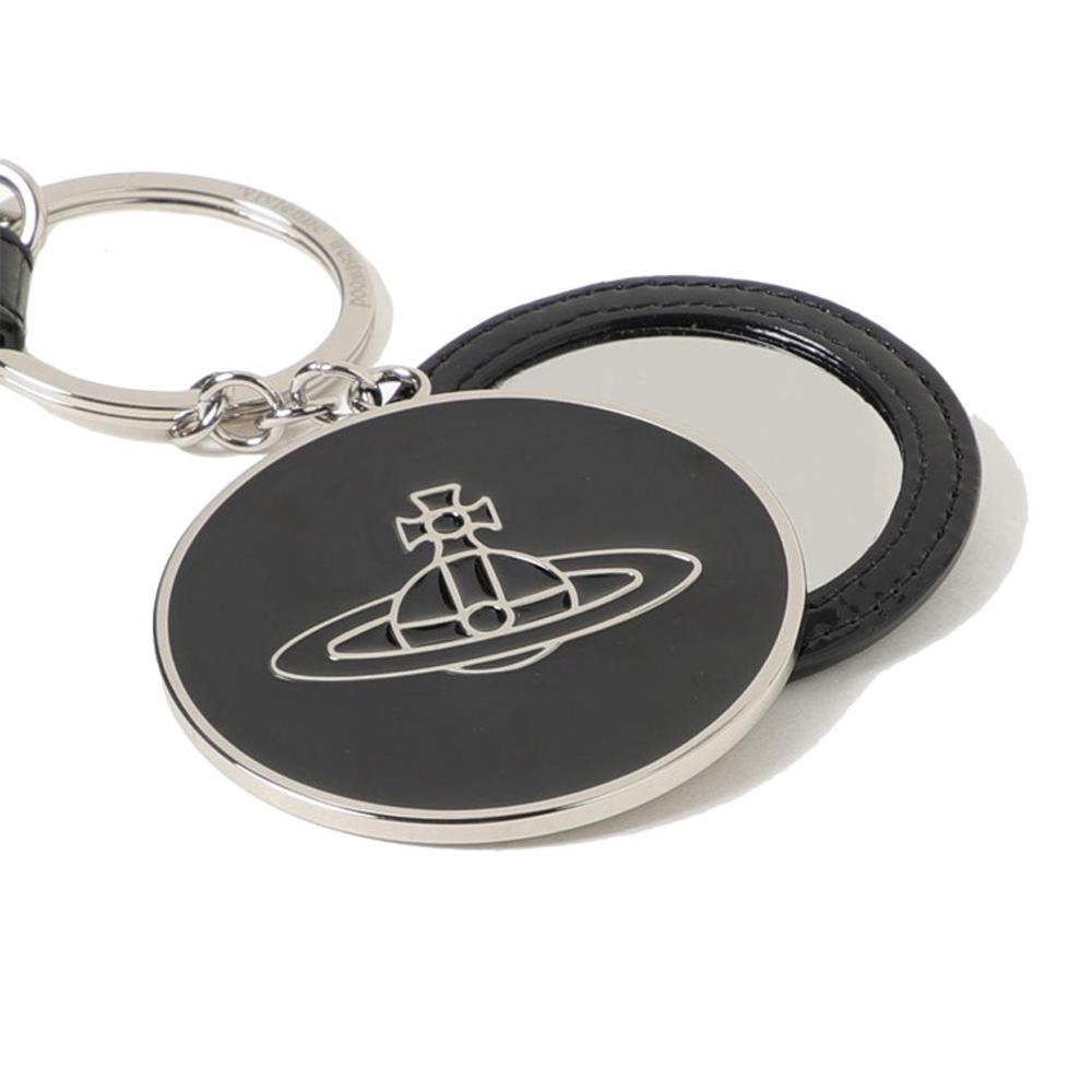 Vivienne Westwood Black ORB Logo Mirror Keyring Accessory 8203011YW OM000G N403
