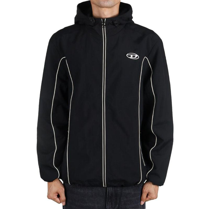 DIESEL Contrast Piping Windbreaker Jacket Black Men