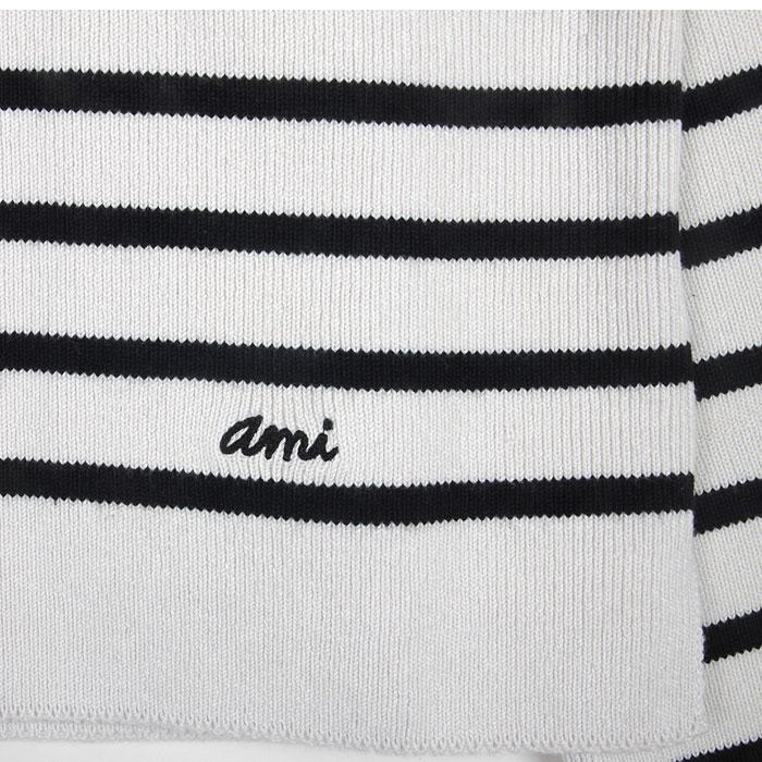 AMI Unisex Boxy Fit Stripe Crewneck Sweater