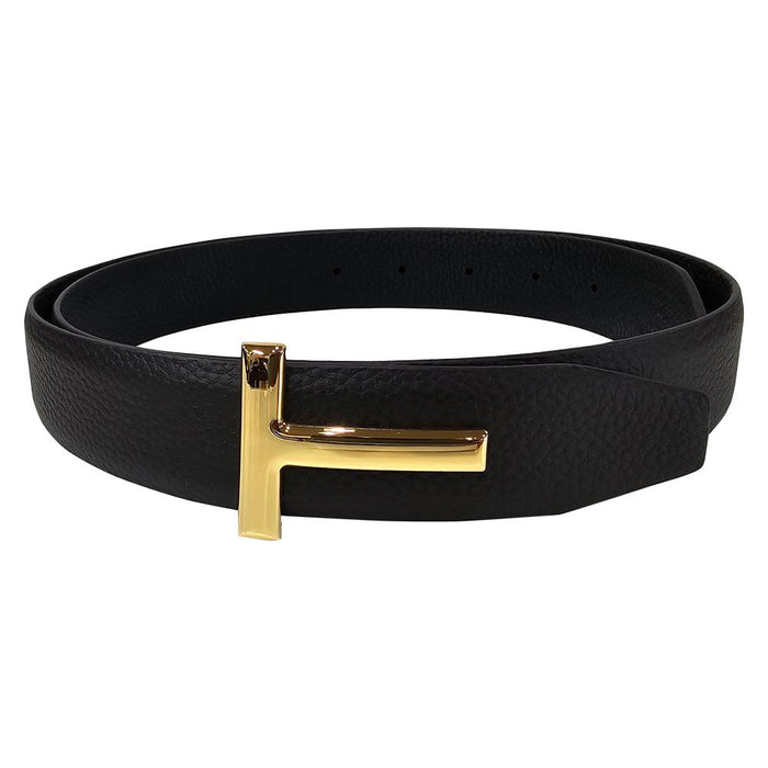 TOM FORD T Icon Reversible Leather Belt 3cm Brown Black