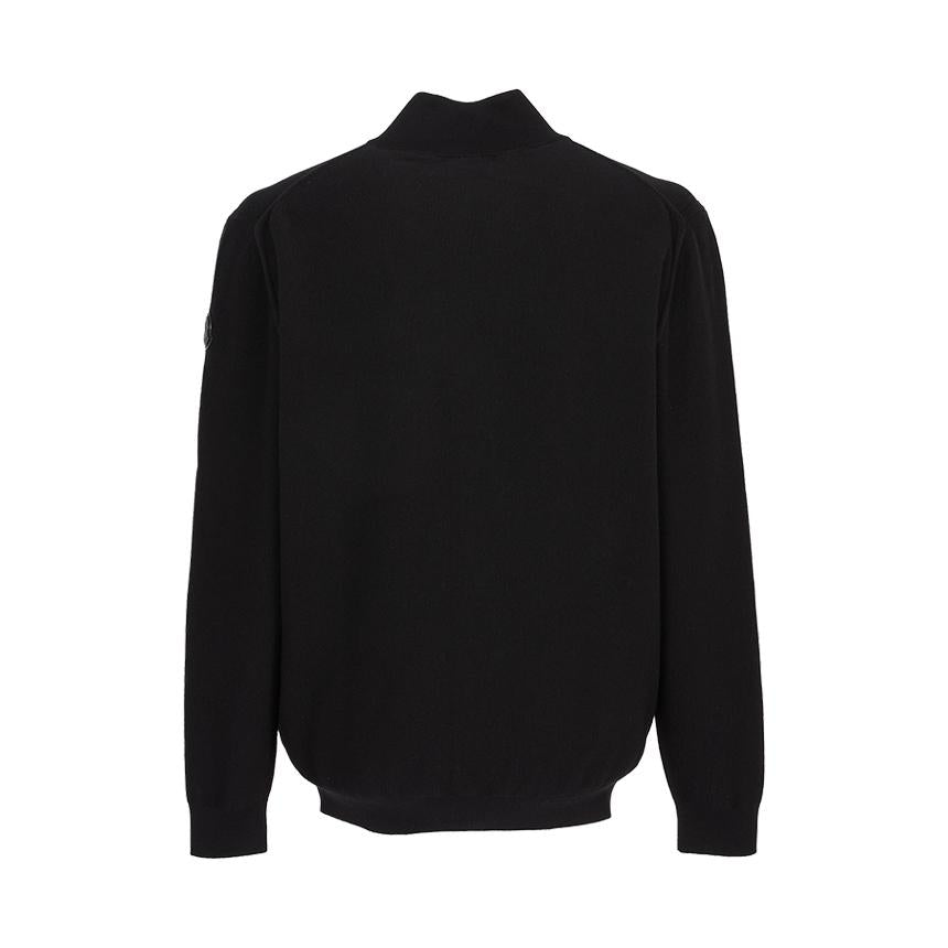 Moncler Men’s Zip-Up Knit Cardigan Black