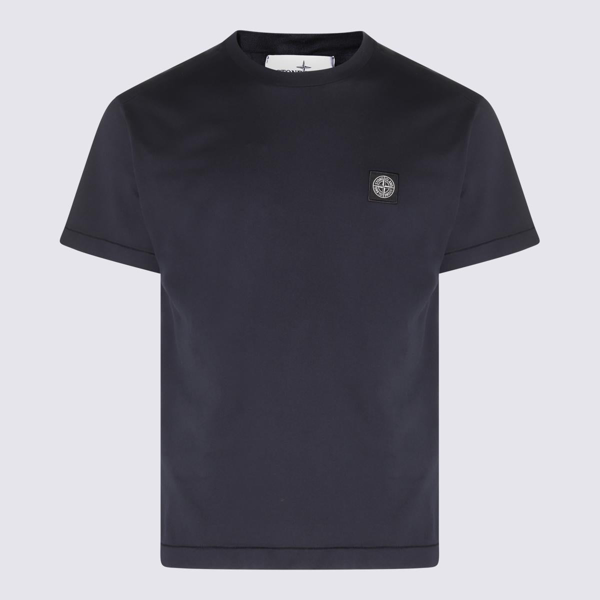 STONE ISLAND Short Sleeve T-Shirt Black Cotton Men’s Top