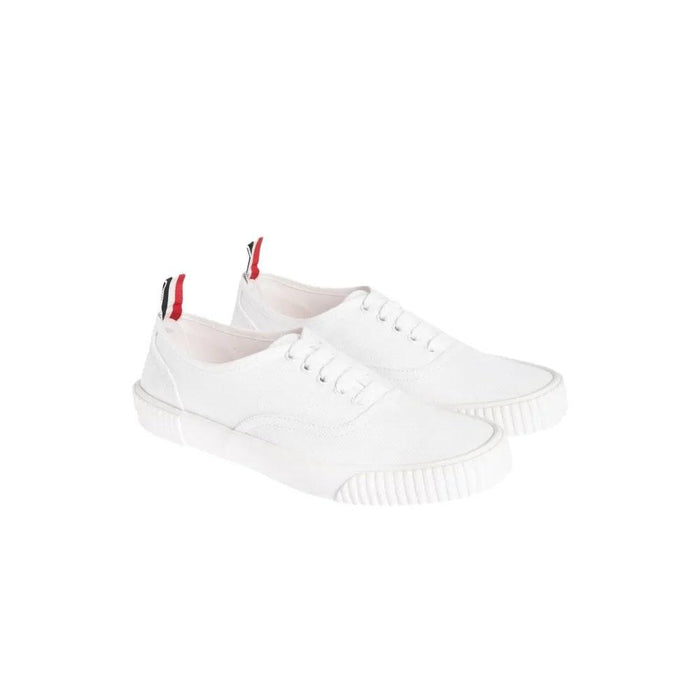 THOM BROWNE Heritage Canvas White Low-Top Men's Sneakers