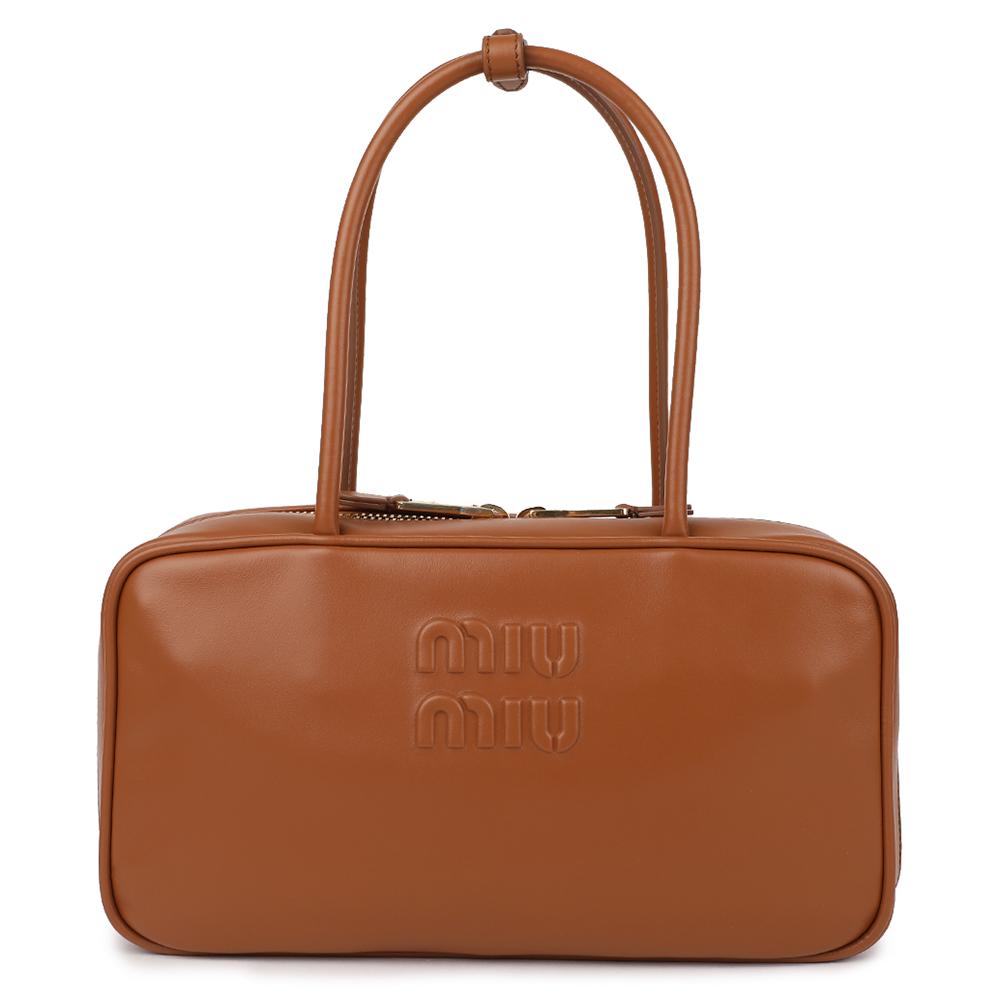 Miu Miu Bow Leather Top Handle Tote Bag