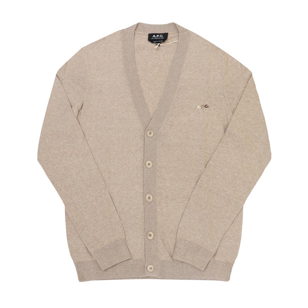 A.P.C. Heathered Beige Wool-Blend Men’s Cardigan