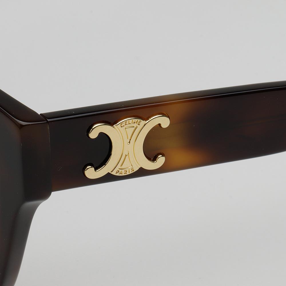 CELINE Triomphe Oversized Acetate Sunglasses Brown Unisex