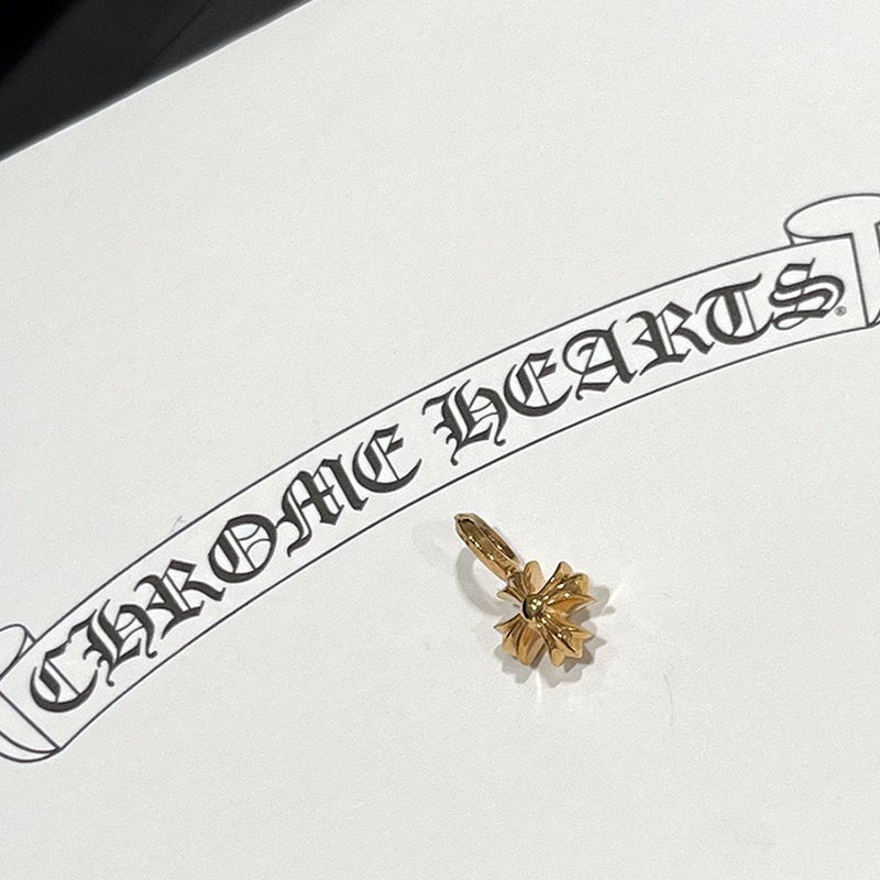 Chrome Hearts CH Cross Mini Gold Pendant Charm Necklace