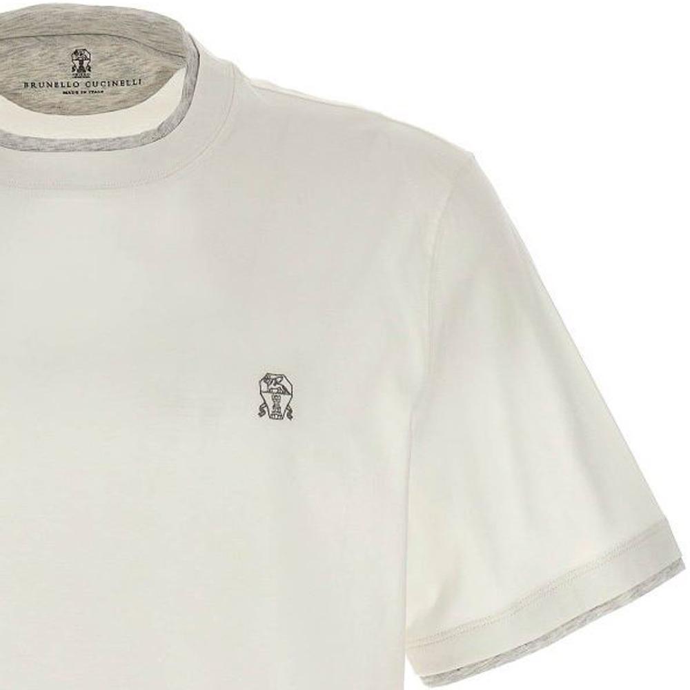 Brunello Cucinelli Embroidered Logo Polo Shirt for Men