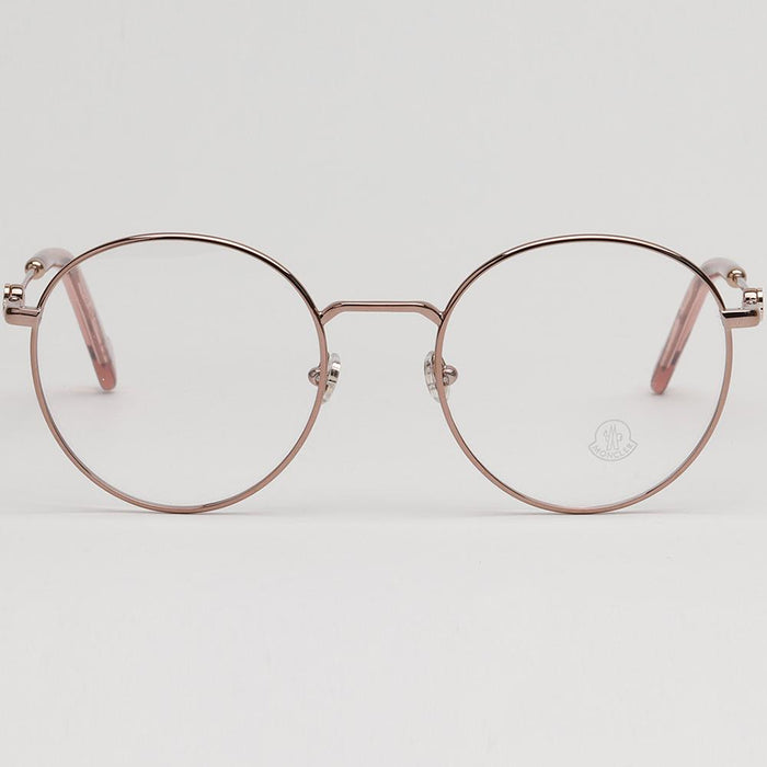 Moncler Rose Gold Round Metal Eyeglass Frame Unisex