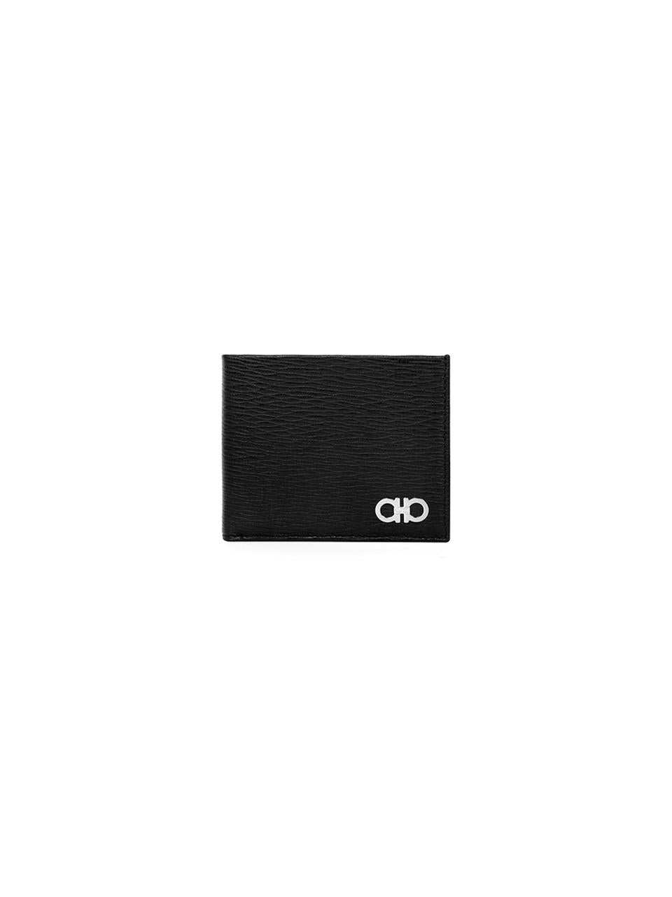 Ferragamo Black Leather Bifold Wallet for Men