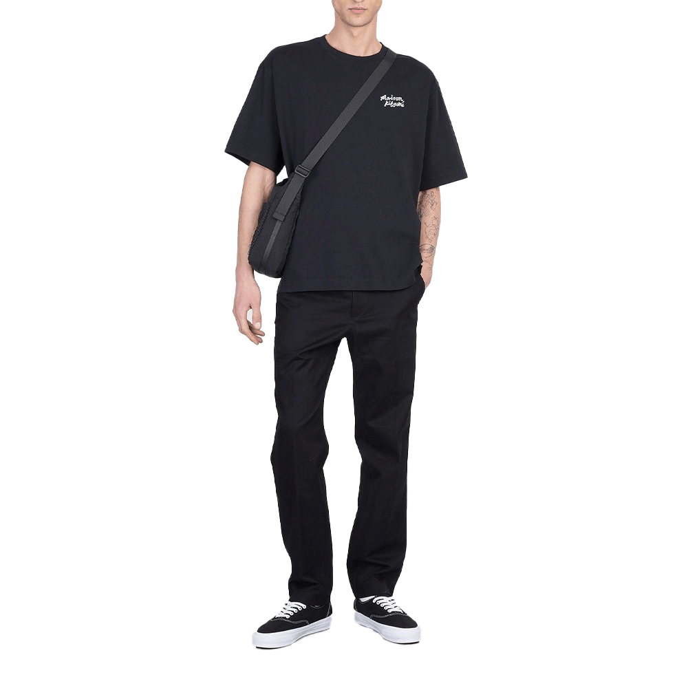 Maison Kitsune Handwriting Logo Men’s Short Sleeve T-Shirt OM00123 KJ0119