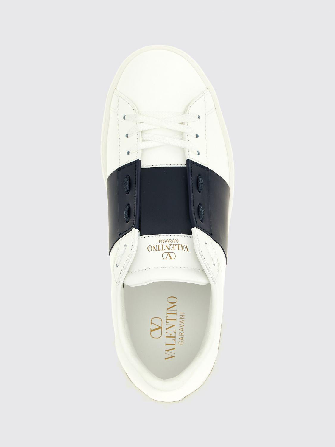 VALENTINO Blue Leather Low-Top Sneakers