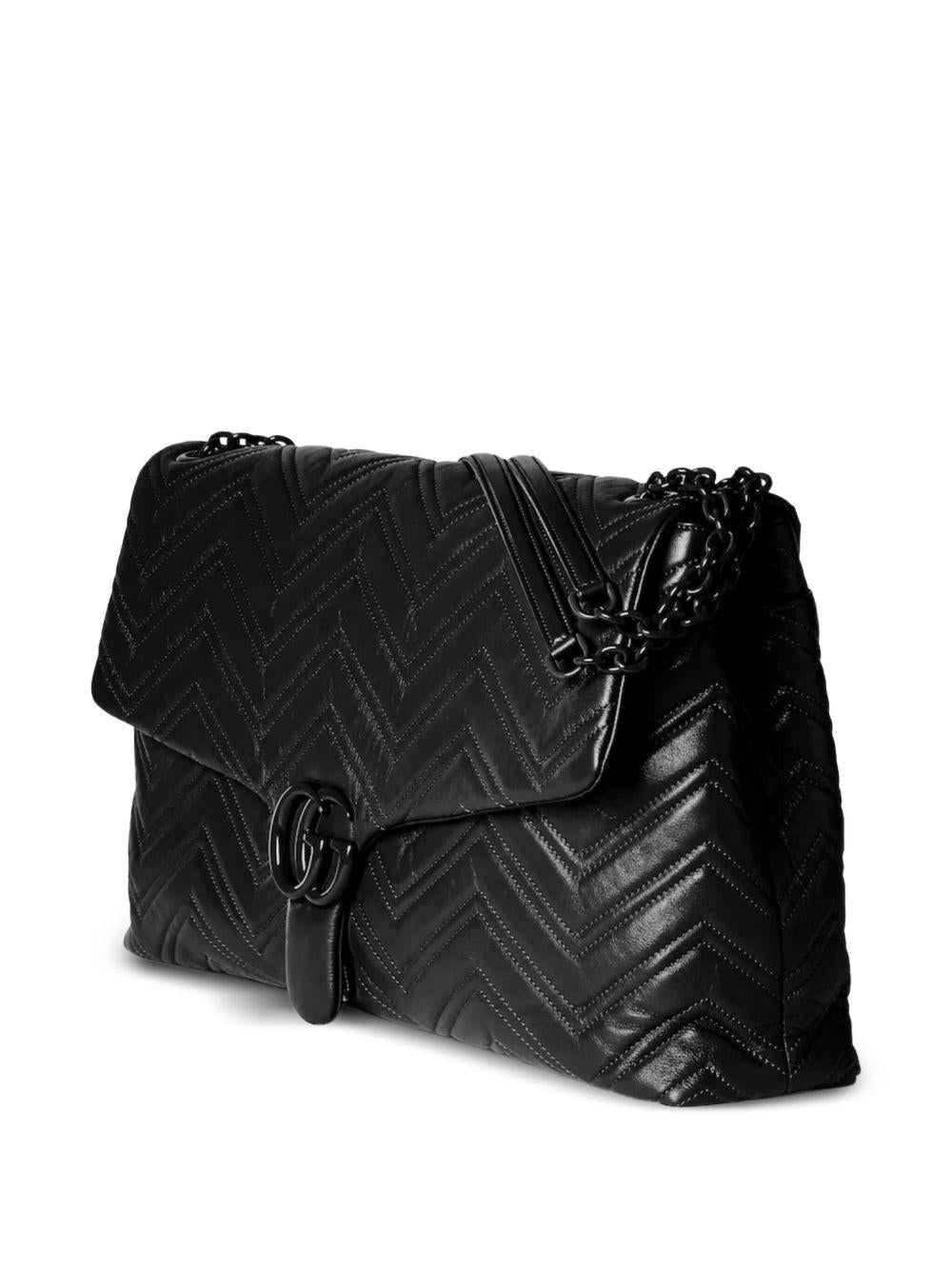 GUCCI Black Leather Shoulder Bag