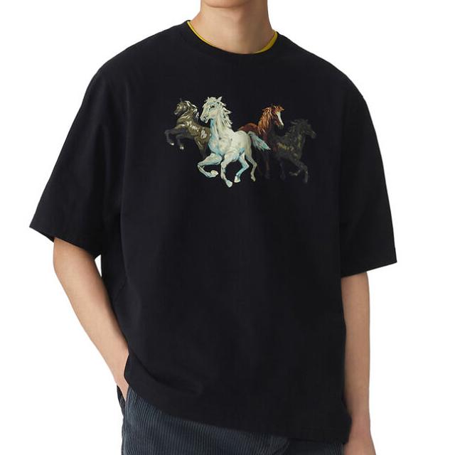KENZO Black Short Sleeve Horse Logo T-Shirt Unisex
