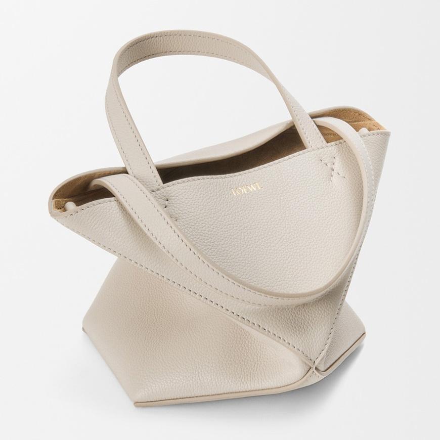 LOEWE Mini Puzzle Fold Tote Bag Leather Brown Women’s