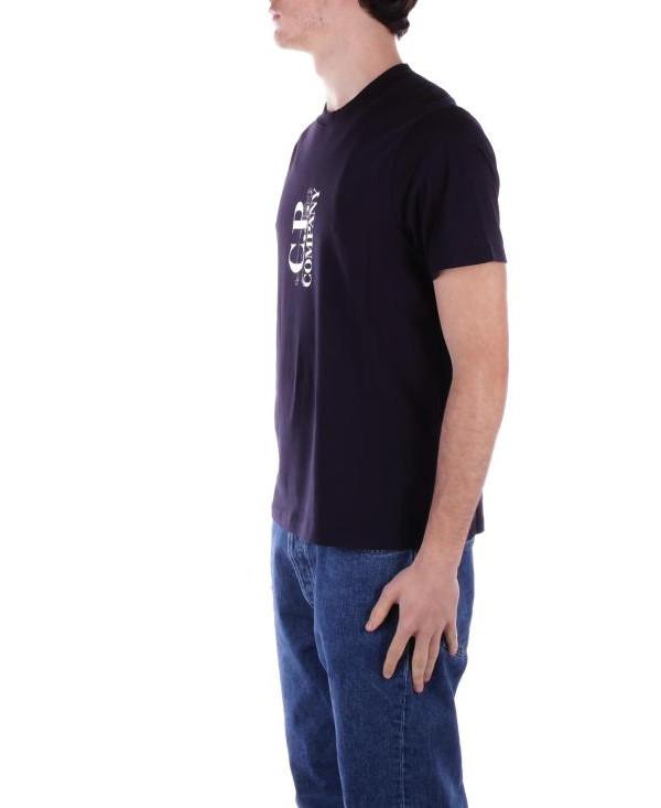 CP Company Jersey Vertical Logo T-Shirt Navy Men’s