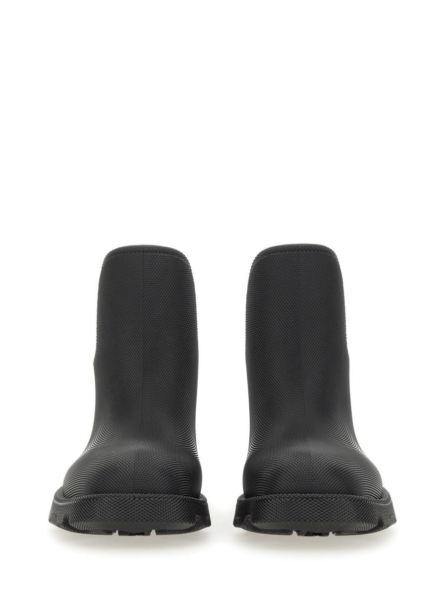 BURBERRY Black Leather Mid Boots for Men