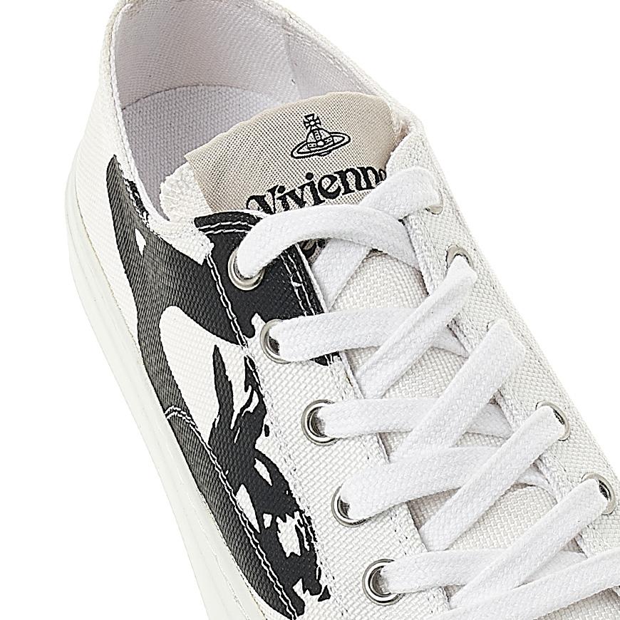 Vivienne Westwood Womens Plimsoll Low Top Sneakers White Canvas