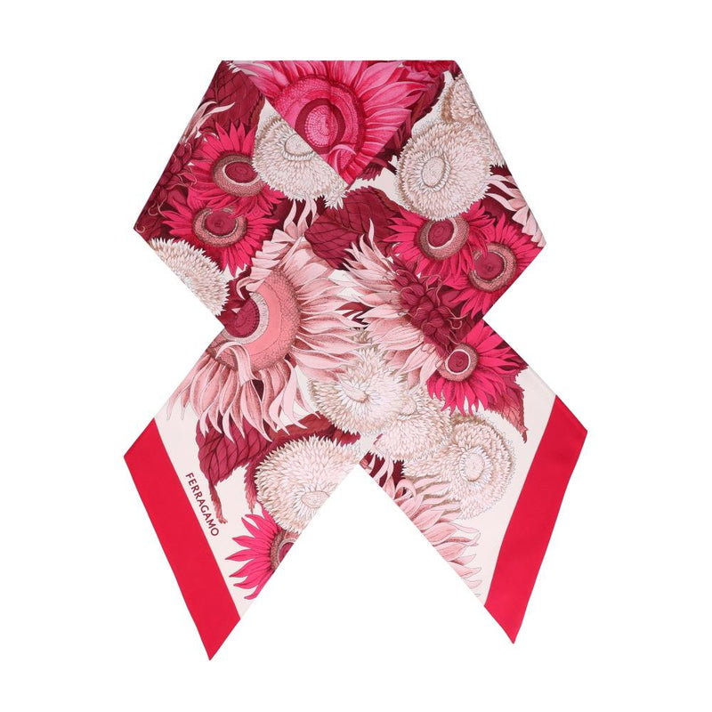 Ferragamo Sunflower Print Silk Scarf for Women 32 0973 0780097