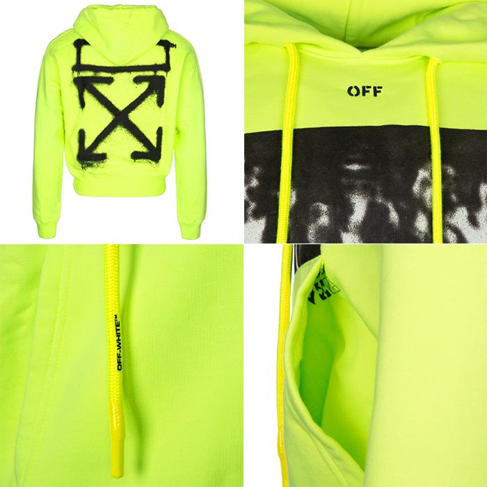 OFF WHITE Neon Printed Hooded T-Shirt for Men OMBB037R20E300156210