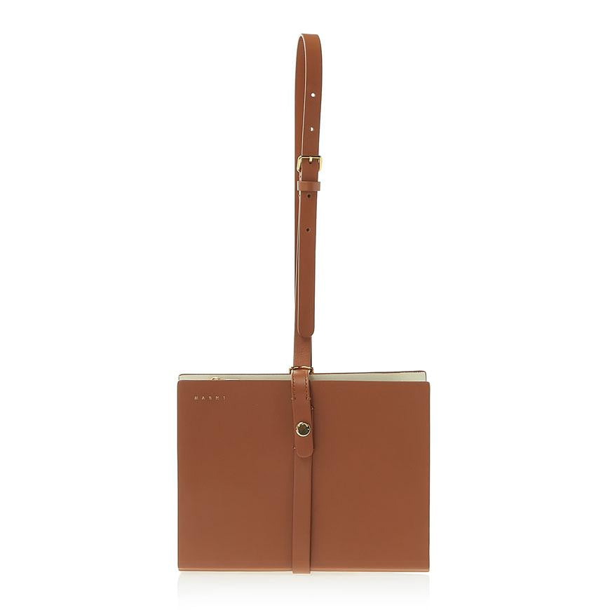 Marni Small Book Clutch Bag Black Leather Clutch