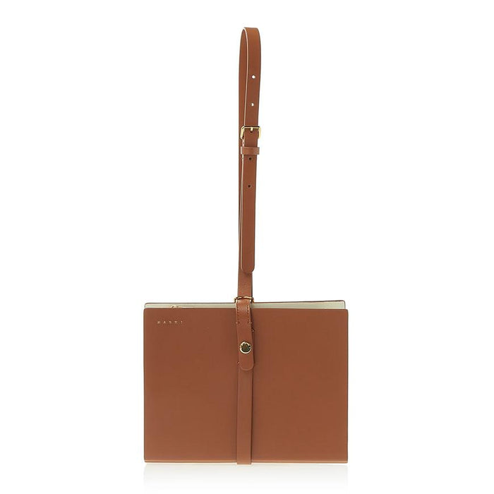 Marni Small Book Clutch Bag Black Leather Clutch