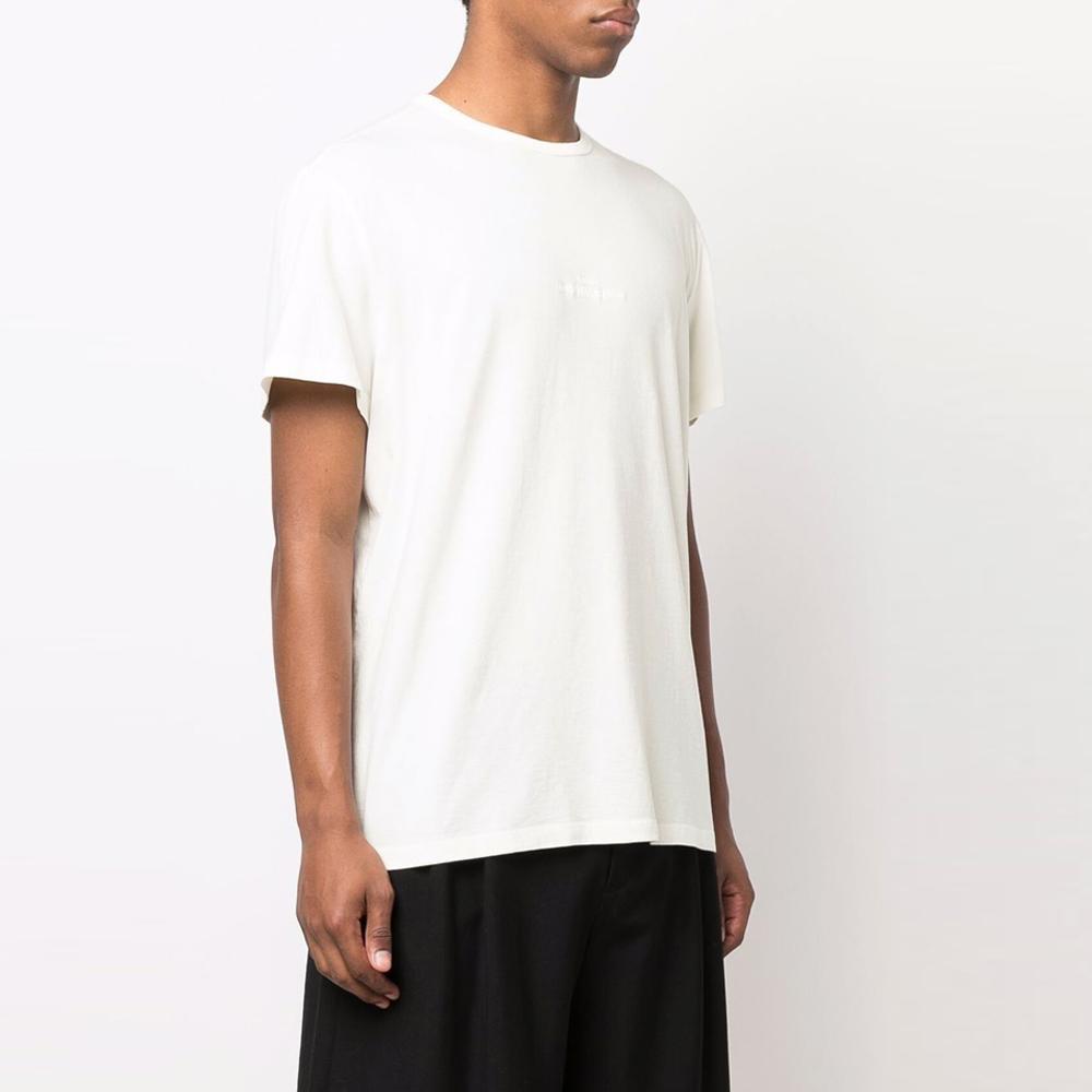 Maison Margiela Ivory Back Logo Embroidered T-Shirt Men’s