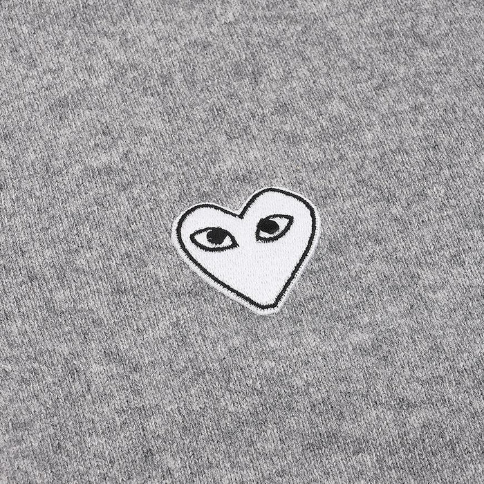 Comme des Garcons Unisex Grey White Heart Patch Cardigan Knit