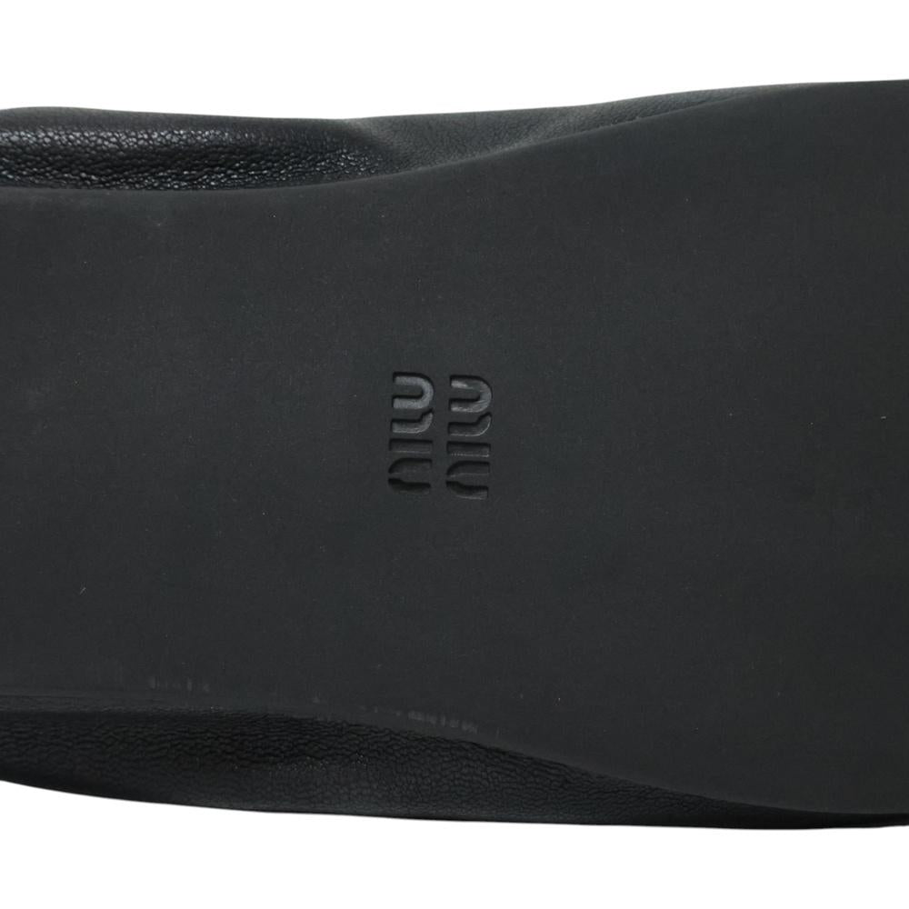 Miu Miu Nappa Leather Womens Loafers Black