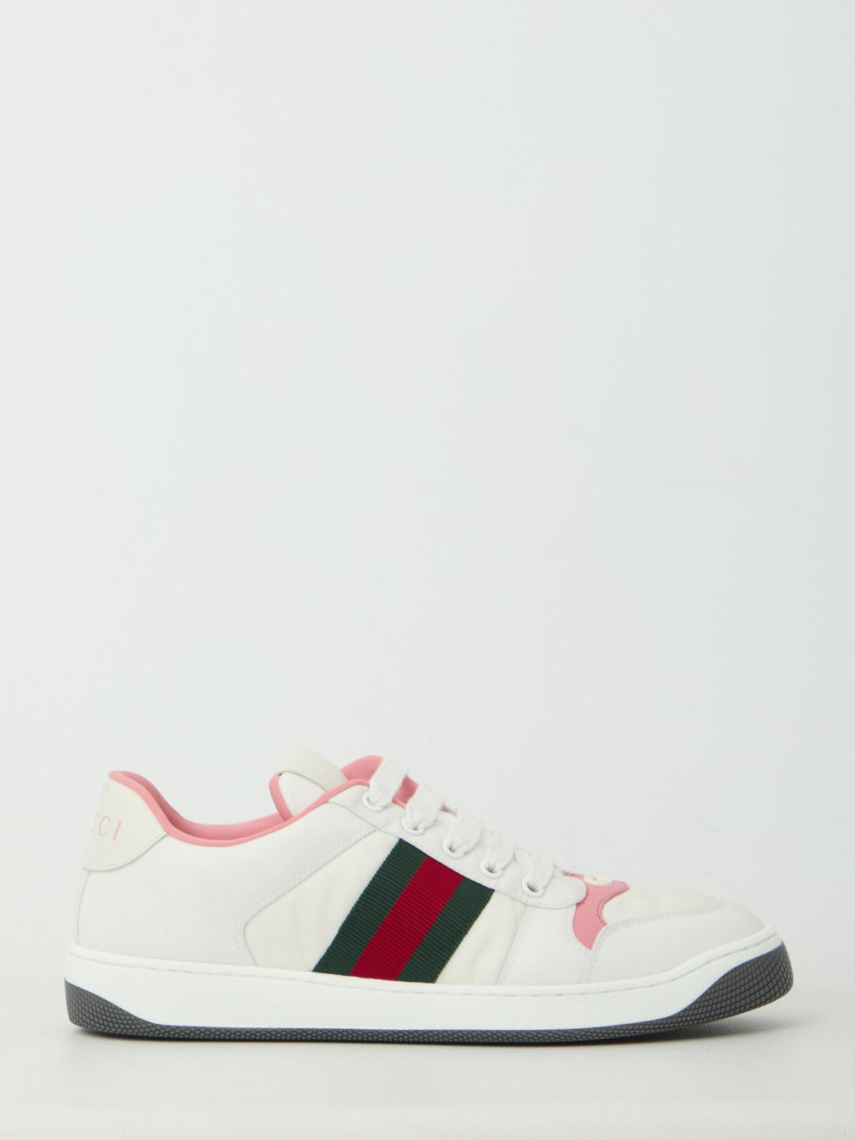 GUCCI White Leather Low Top Sneakers