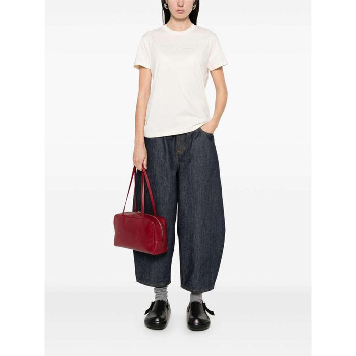 Moncler Beige Logo Patch Short Sleeve T-Shirt Women
