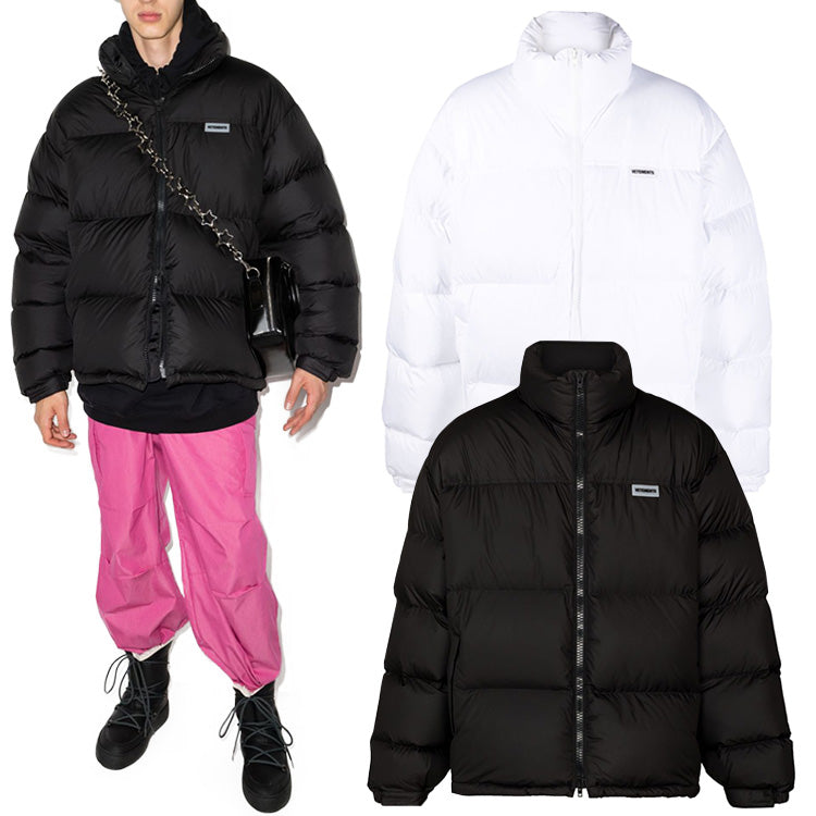 Vetements Men's Logo Black White Down Puffer Jacket UA53JA400
