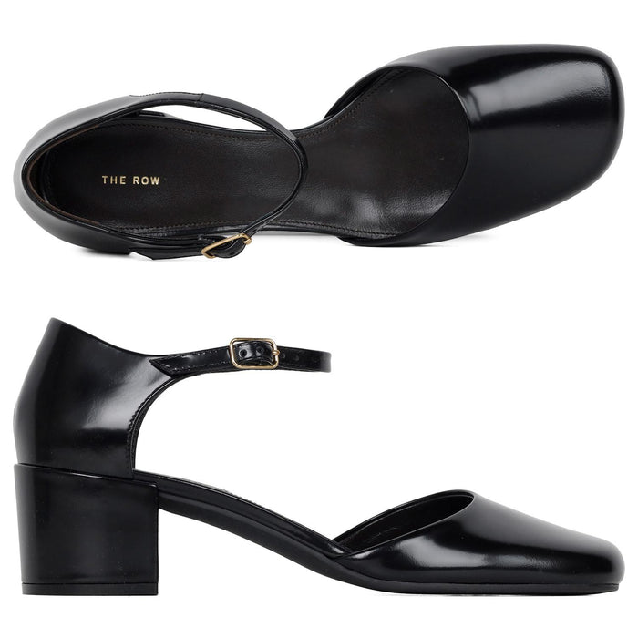 The Row Black Penelope Ankle Strap Pumps F1673L604 BLK