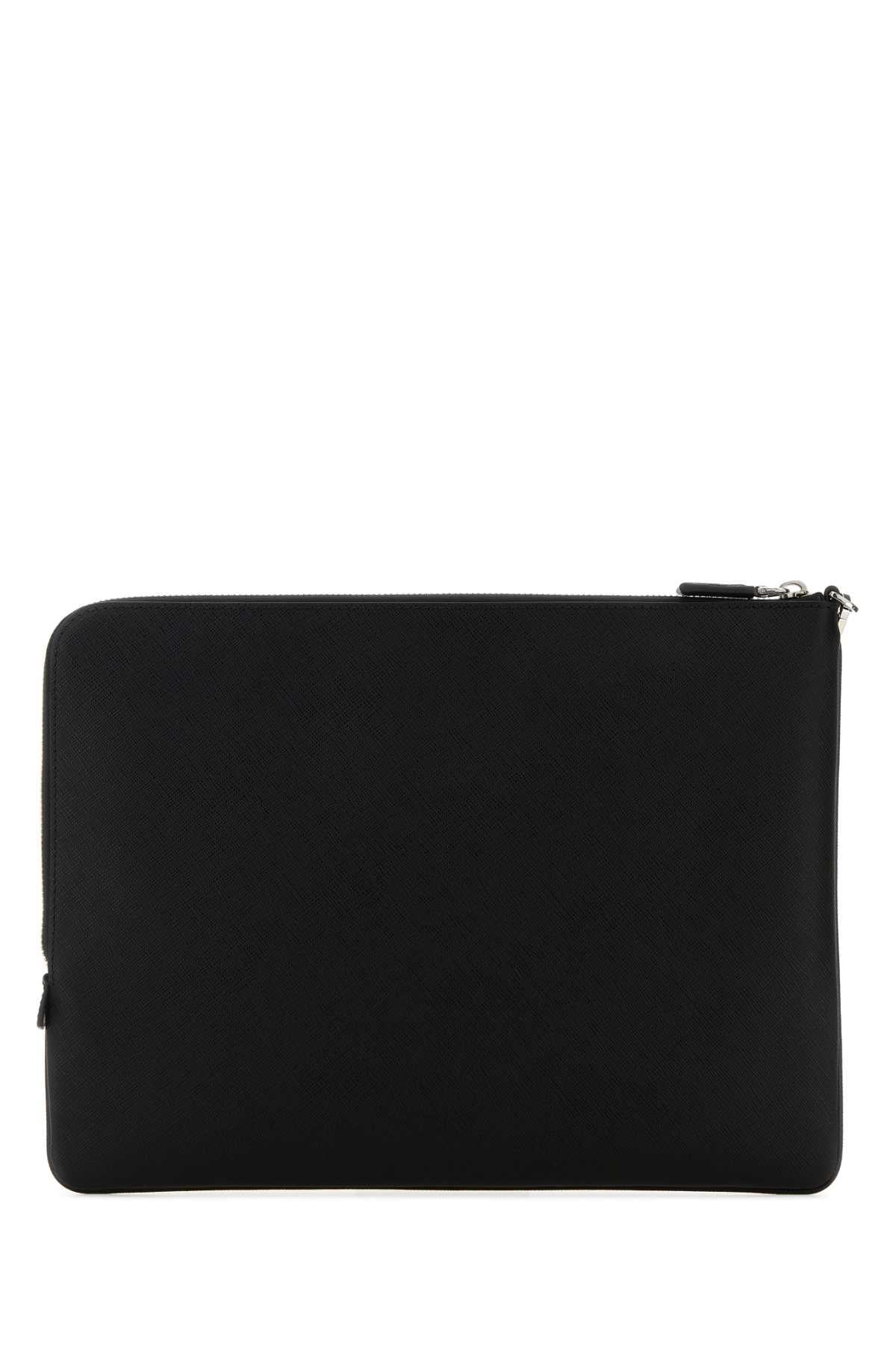 PRADA Black Nylon Zipper Pouch