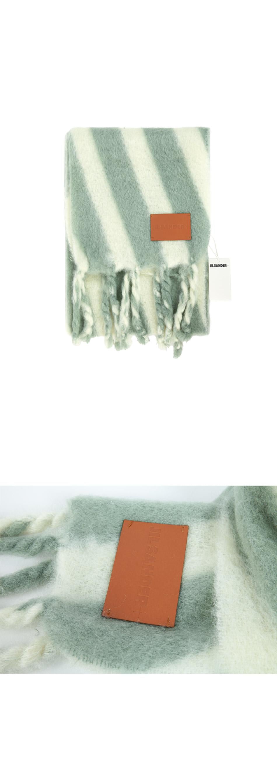 JIL SANDER Hand Knit Wool Mohair Long Scarf J40TE0123 J40041 334