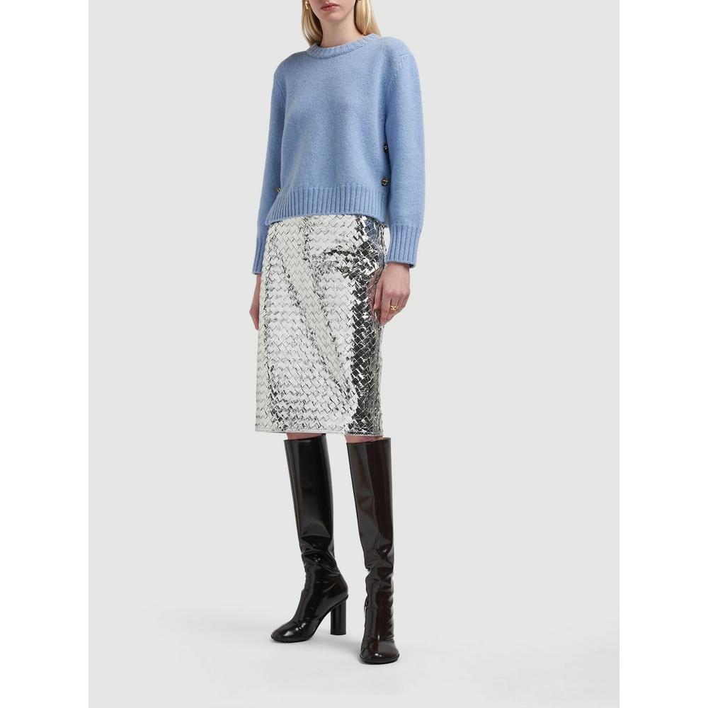 Bottega Veneta Heavy Wool Women’s Crewneck Knit Sweater Navy