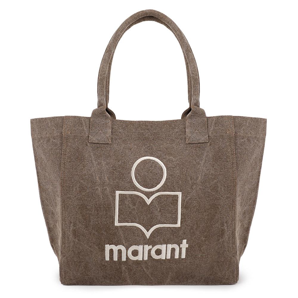 Isabel Marant Yenky Small Tote Bag Dark Khaki Canvas