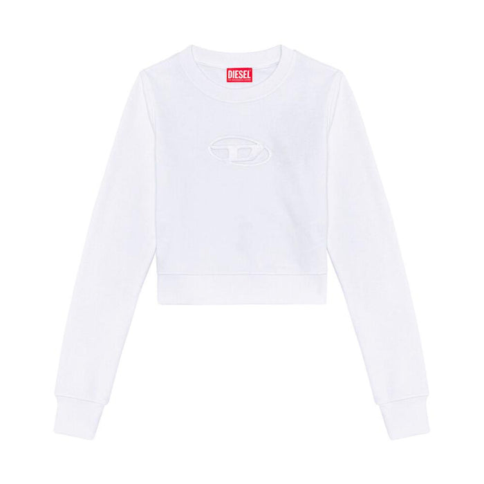 DIESEL Cropped Cutout Logo Women's Sweatshirt White A09931 0GRAC